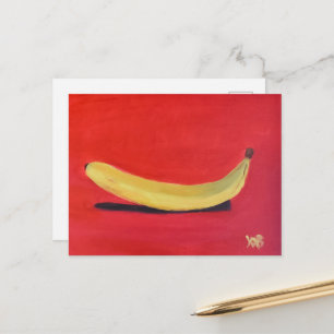 Banana with red Background Postcard