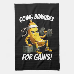 banana working out tea towel