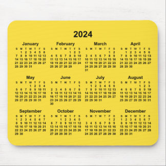 Banana Yellow 2024 Calendar Mouse Pad