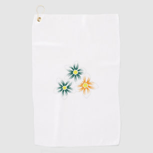 Banana Yellow, Dark Blue Green, decorative Golf Towel