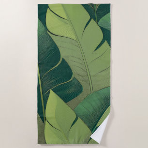 Bananarama Hawaiian Banana Leaves Beach Towel