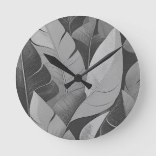 Bananarama Hawaiian Banana Leaves Round Clock