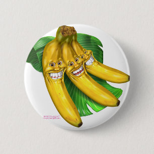 bananas 6 cm round badge