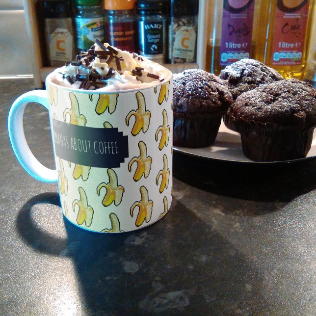 Bananas About Coffee White Background Bananas  Coffee Mug (Creator Uploaded)