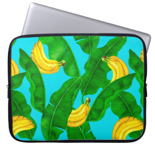 Bananas and leaves watercolor design laptop sleeve