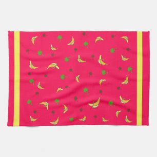 Bananas and palms tea towel