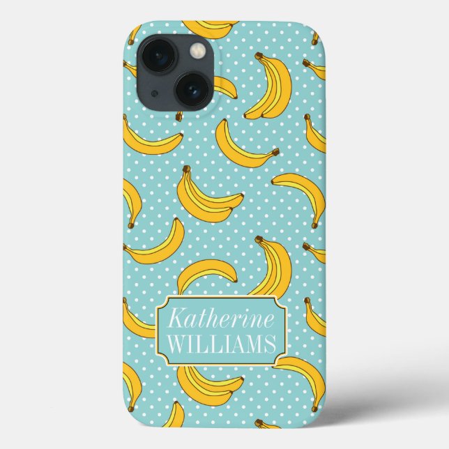 Bananas And Polk Dots | Add Your Name Case-Mate iPhone Case (Back)