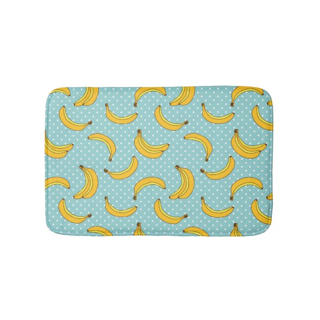 Bananas And Polk Dots Bath Mat (Front)