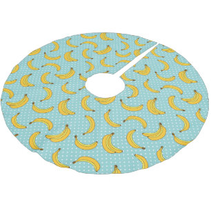 Bananas And Polk Dots Brushed Polyester Tree Skirt