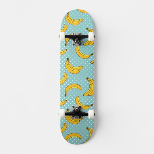 Bananas And Polk Dots Skateboard (Front)