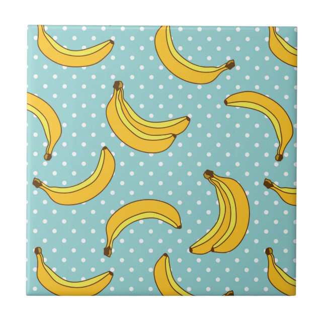 Bananas And Polk Dots Tile (Front)