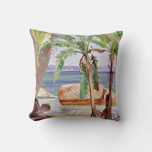 Bananas and Rocks at Paqueta, Brazil, Cushion (Front)