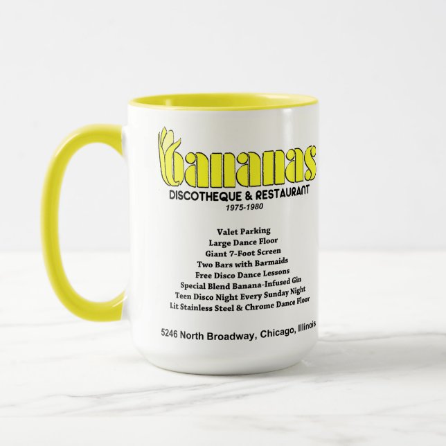 Bananas Discotheque and Restaurant, Chicago, IL Mug (Left)