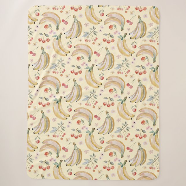 Bananas for Cherries Sherpa Blanket (Front)