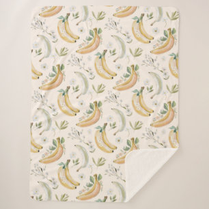 Bananas for Cherries Sherpa Blanket
