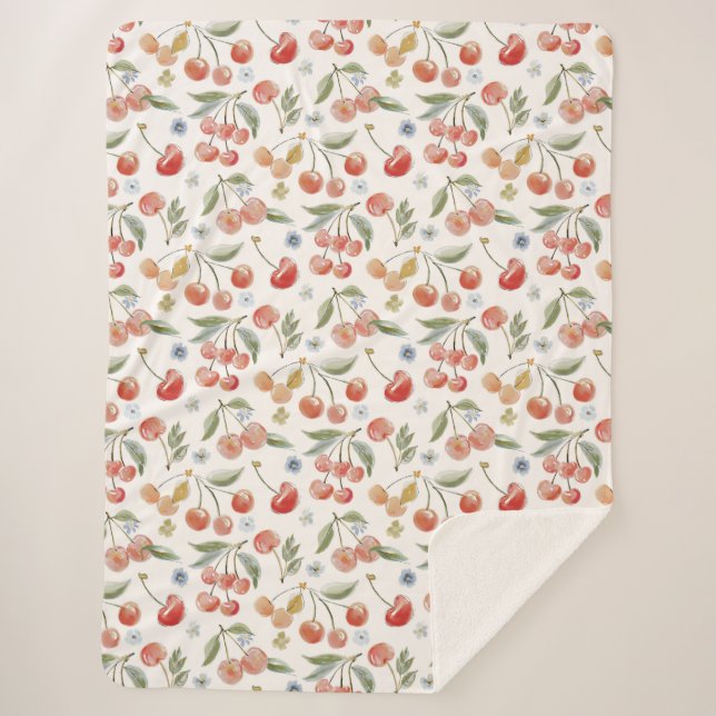 Bananas for Cherries Sherpa Blanket (Front)