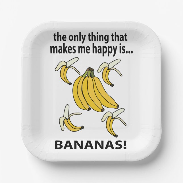 Bananas Fruit Funny Bananas Party Paper Plate (Front)