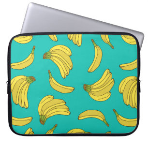 Bananas hand drawn seamless pattern. Sketch illust Laptop Sleeve