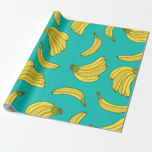 Bananas hand drawn seamless pattern. Sketch illust Wrapping Paper