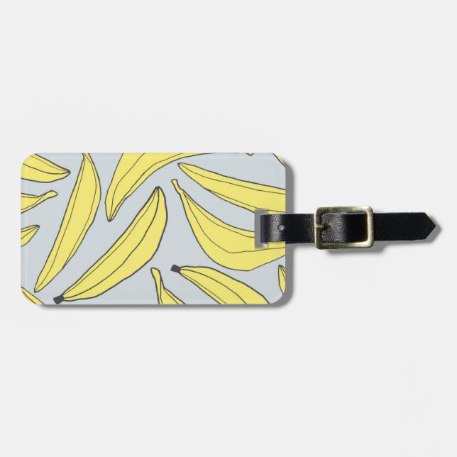Bananas Luggage Tag in Yellow (Front Horizontal)