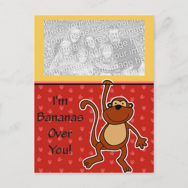 Bananas Over You Valentine Postcard (Front)