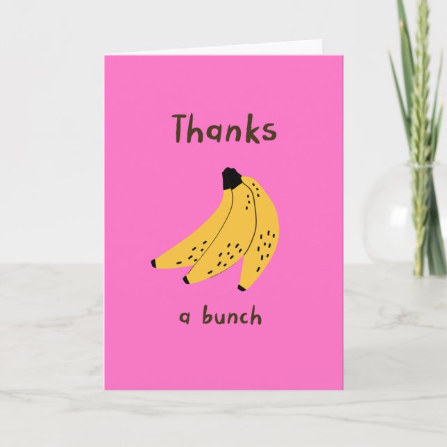 Bananas pink Thank You Card (Front)