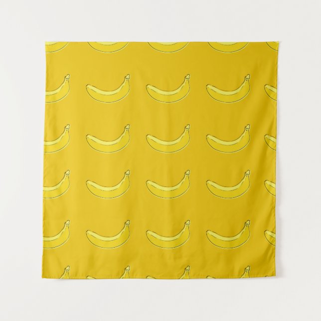 bananas, Seamless pattern with bananas, food backg Tapestry (Front)