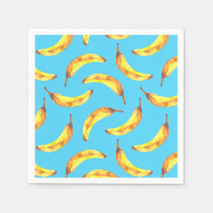 Bananas Watercolor Pattern Napkin