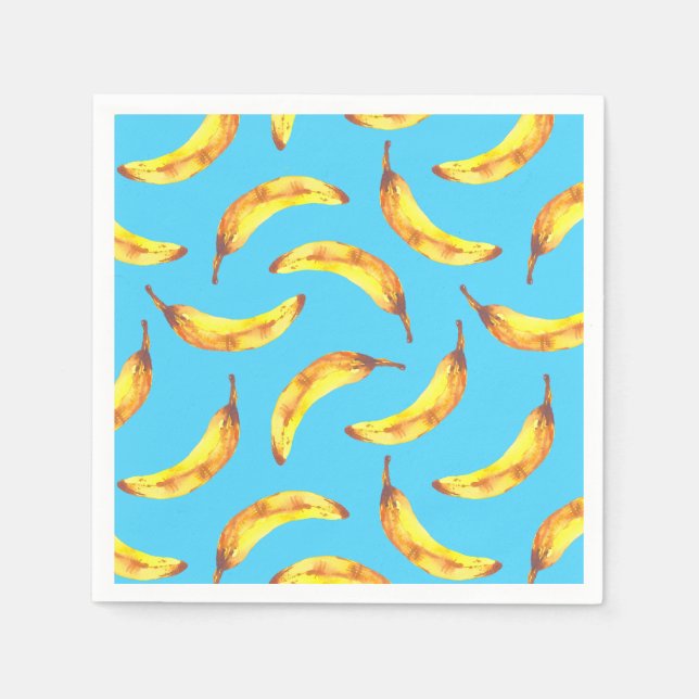 Bananas Watercolor Pattern Napkin (Front)