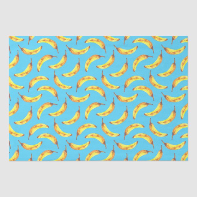 Bananas Watercolor Pattern Tissue Paper (Front)