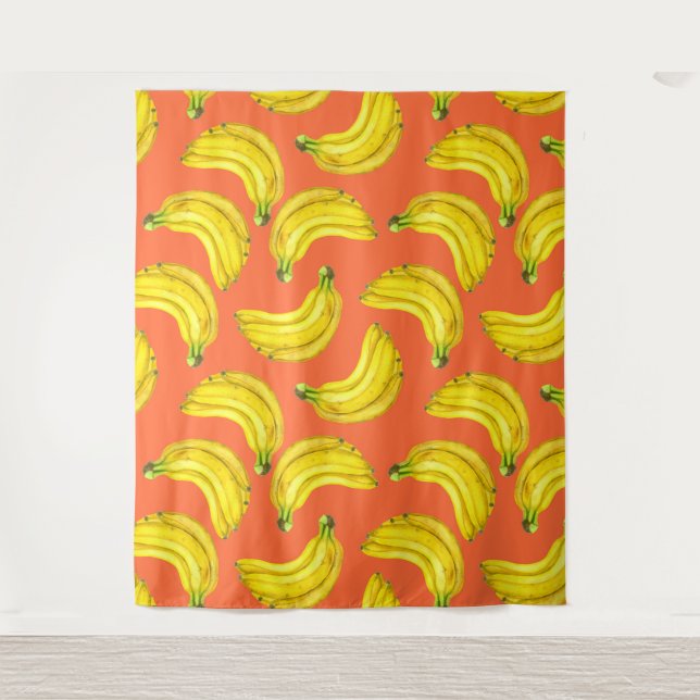 Bananas watercolor tapestry (Front)
