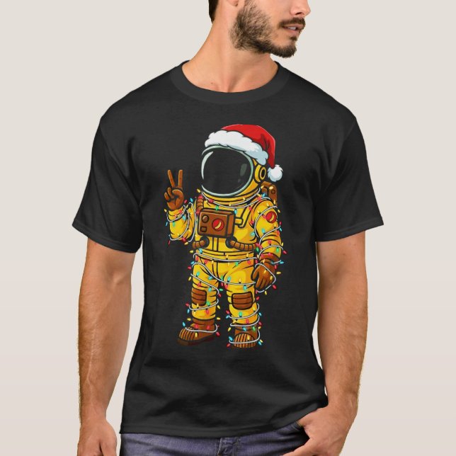 Bananaut Space Explorer - Christmas Astronaut Ligh T-Shirt (Front)