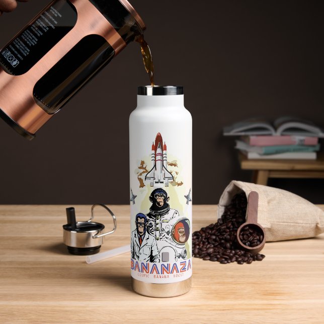 BANANAZA : Space Monkey Team Water Bottle (Coffee)