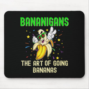 Bananigans, Go Bananas, Funny Fruit Sunglasses Mouse Pad