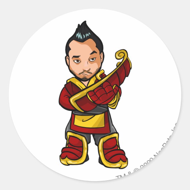 Bancha Ninja Shenkuu Staff Player Classic Round Sticker (Front)