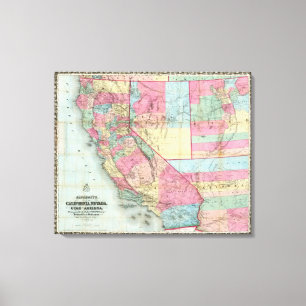 Bancroft's Map Of California, Nevada Canvas Print