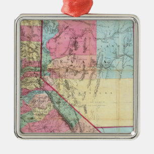 Bancroft's Map Of California, Nevada Metal Tree Decoration