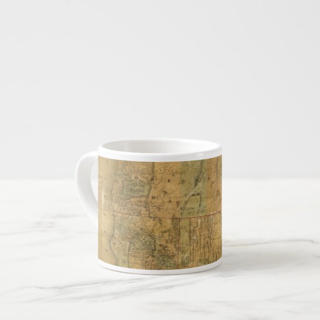 Bancroft's Map Of The Pacific States Espresso Cup (Front Left)