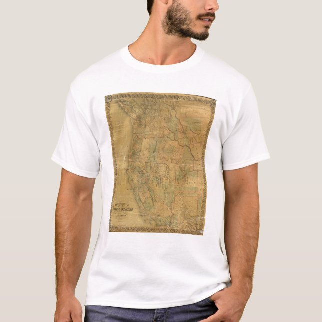 Bancroft's Map Of The Pacific States T-Shirt (Front)