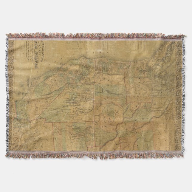 Bancroft's Map Of The Pacific States Throw Blanket (Front)