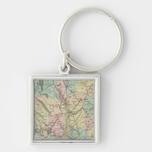Bancroft's New Map Of Central California Key Ring (Front)