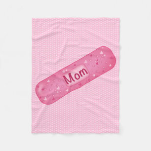 band-aid mom soft pink fleece blanket