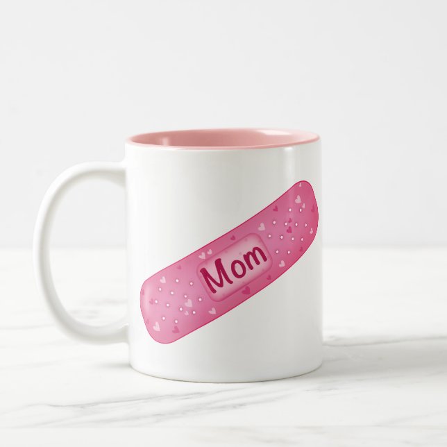 band-aid mom Two-Tone coffee mug (Left)