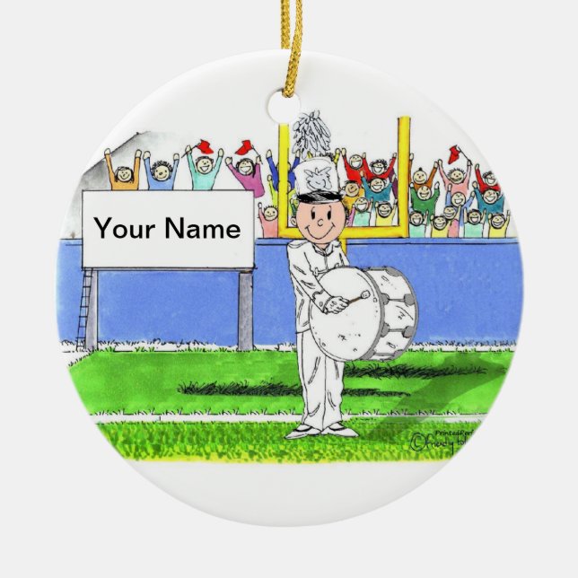 Band, Bass Drum - Male Ceramic Tree Decoration (Front)