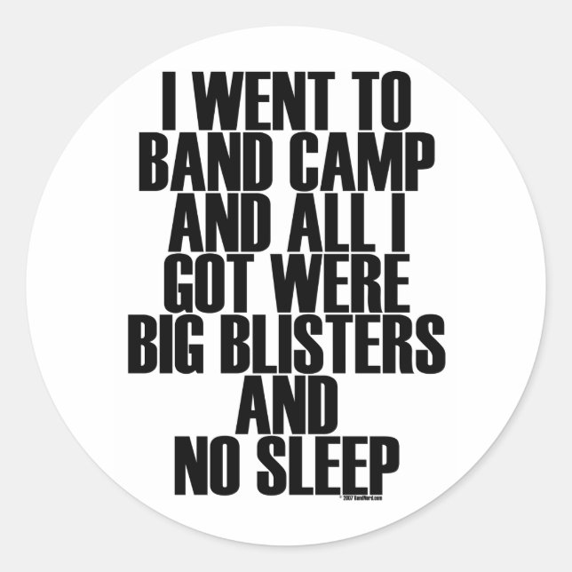 Band Camp Blisters Classic Round Sticker (Front)