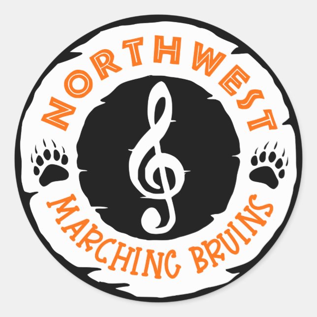 band classic round sticker (Front)