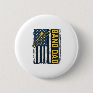 Band Dad Trombone American Flag Vintage Shirt Desi 6 Cm Round Badge