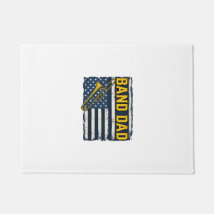Band Dad Trombone American Flag Vintage Shirt Desi Doormat