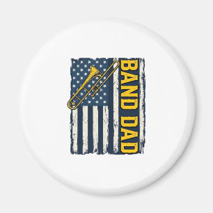 Band Dad Trombone American Flag Vintage Shirt Desi Magnet