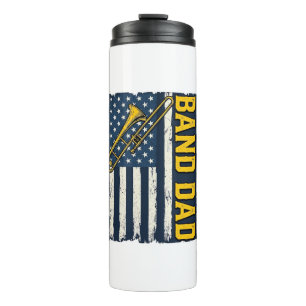 Band Dad Trombone American Flag Vintage Shirt Desi Thermal Tumbler